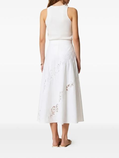 TWINSET lace-panel bow-detail midi skirt - White - zdjęcie produktu nr 2