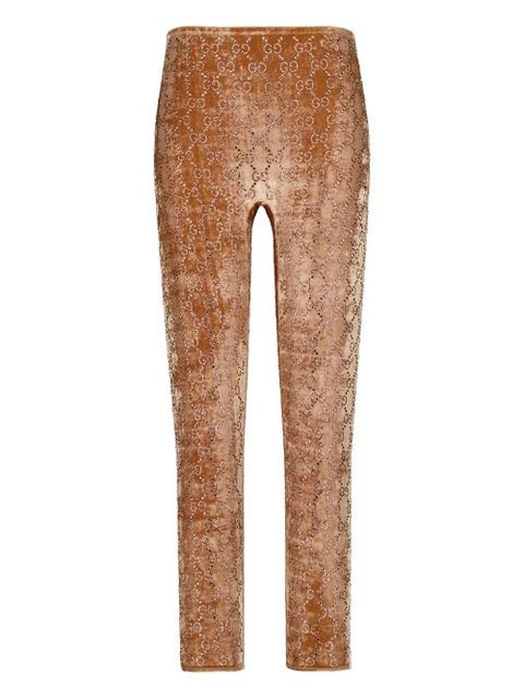 Gucci logo-pattern trousers - Brown - zdjęcie produktu nr 2