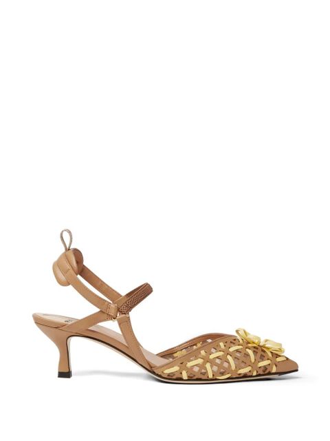 FENDI Colibri interwoven flower pumps - Brown - zdjęcie produktu nr 1