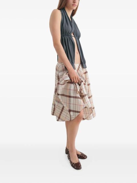 Gimaguas Agusta plaid midi skirt - Neutrals