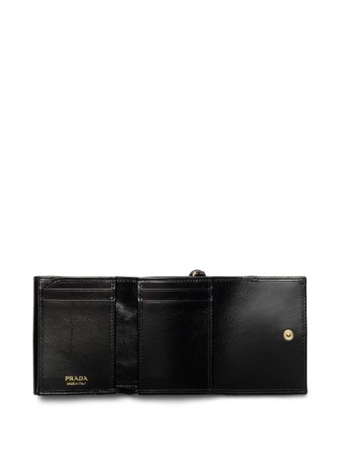 Prada triangular-logo leather wallet - Black