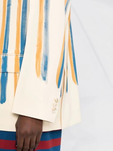 Marni striped single-breasted blazer - Neutrals