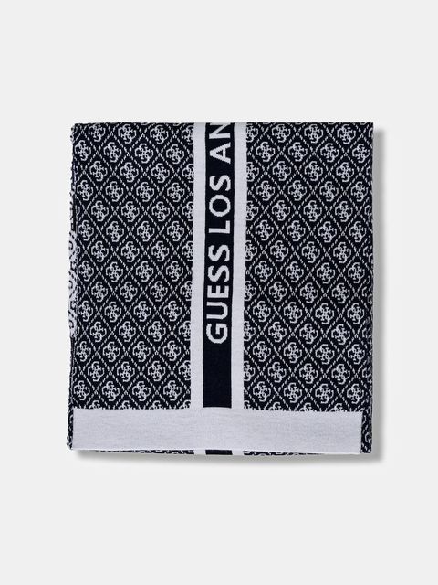 Guess szalik z domieszką wełny SEVYN kolor granatowy wzorzysty W4BZ22 Z3JD2 - zdjęcie produktu nr 2