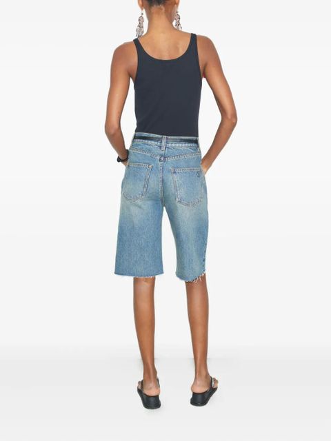 Tory Burch distressed denim shorts - Blue
