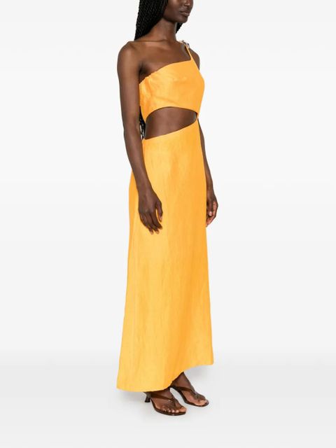 Maje one-shoulder midi dress - Orange