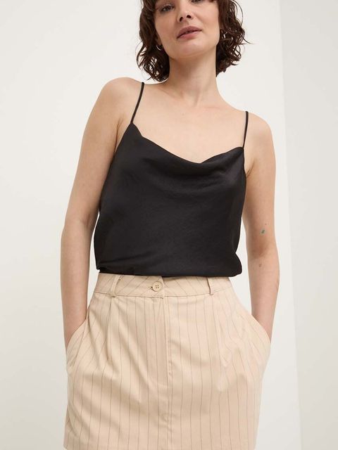 Answear.LAB spódnicospodnie kolor beżowy wzorzyste high waist