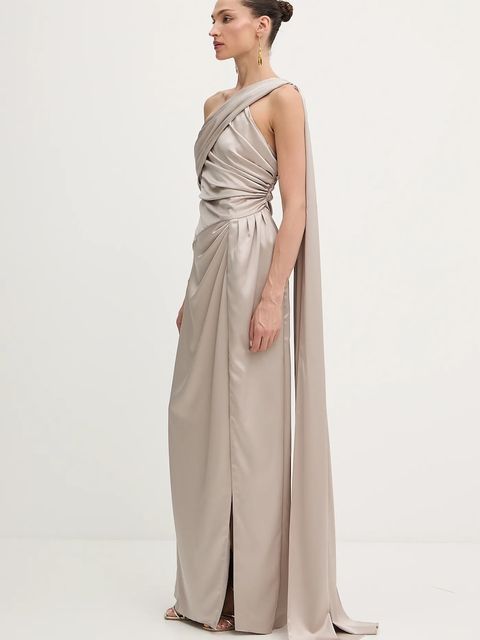 Marciano by Guess sukienka ARETHA kolor beżowy maxi dopasowana 5YGK01 7246A