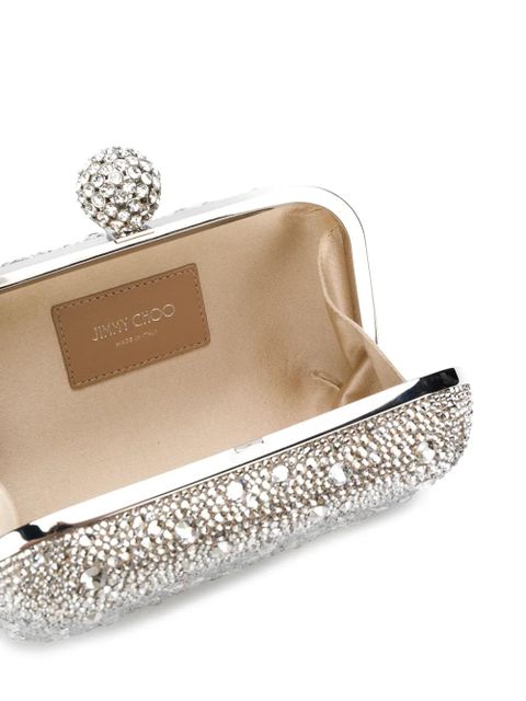 Jimmy Choo Cloud crystal-embellished clutch - Silver