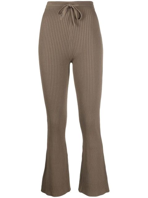 Nanushka ribbed knitted cropped trousers - Brown - zdjęcie produktu nr 1