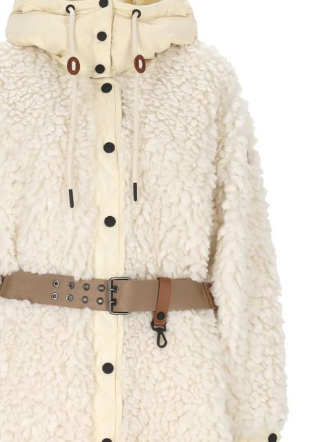 Moncler Grenoble belted hooded coat - Neutrals