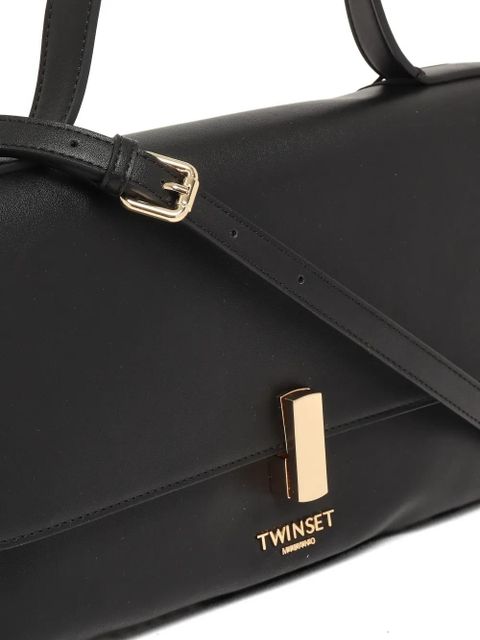 TWINSET logo-lettering twist-lock clutch bag - Black