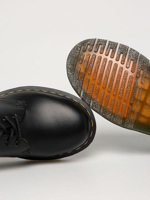 Dr. Martens półbuty skórzane 1461 kolor czarny na płaskim obcasie DM11838002