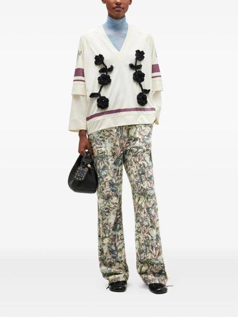 GANNI floral-print trousers - Neutrals - zdjęcie produktu nr 2
