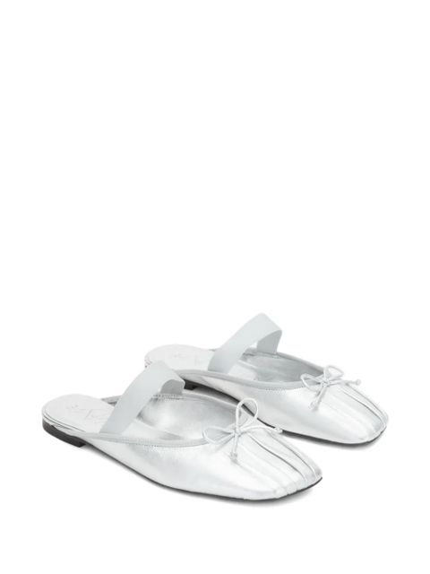 3.1 Phillip Lim bow-detail elasticated-strap mules - Silver - zdjęcie produktu nr 2
