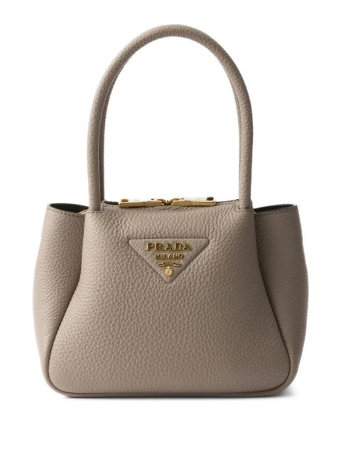 Prada mini leather tote bag - Brown - zdjęcie produktu nr 1