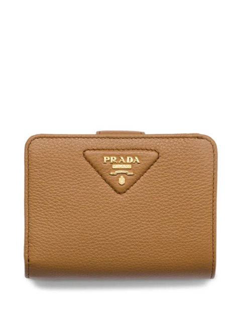 Prada small textured wallet - Brown