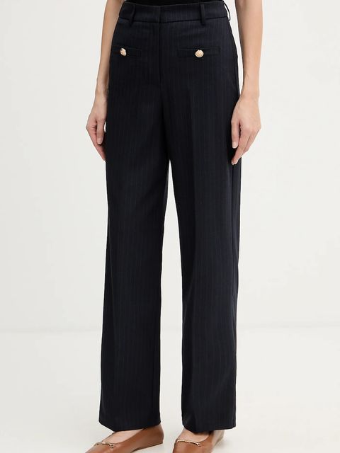 Morgan spodnie damskie kolor granatowy proste high waist PLOUI.F - zdjęcie produktu nr 1