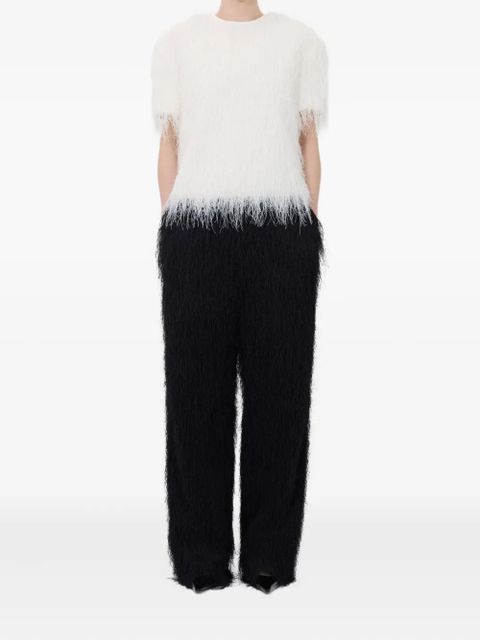 LouLou de Saison Zaro fringed short-sleeve T-shirt - White