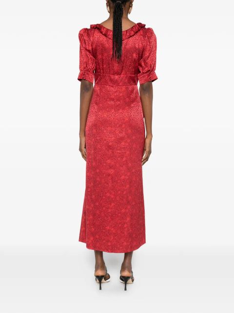 Alessandra Rich buttoned midi dress - Red