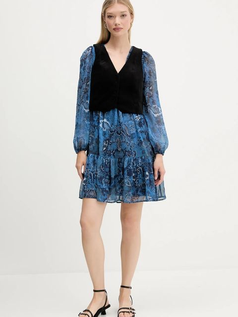 Desigual sukienka i kamizelka CHALECO kolor granatowy mini rozkloszowana 25WWVW27 - zdjęcie produktu nr 1