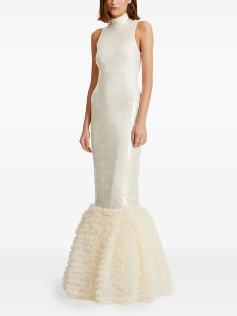 ROTATE BIRGER CHRISTENSEN sequin-embellished ruffled gown - Neutrals - zdjęcie produktu nr 2