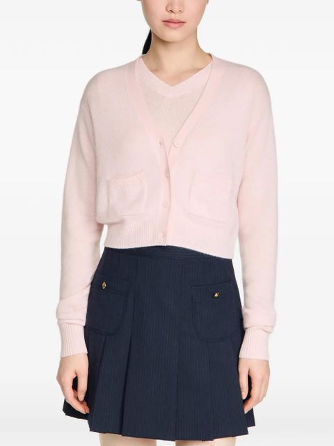 SANDRO V-neck cropped cardigan - Pink