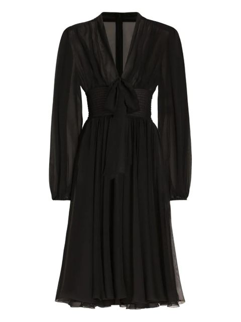 Dolce & Gabbana V-neck midi dress - Black - zdjęcie produktu nr 1