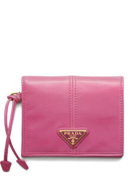 Prada logo-plaque leather wallet - Pink - zdjęcie produktu nr 1