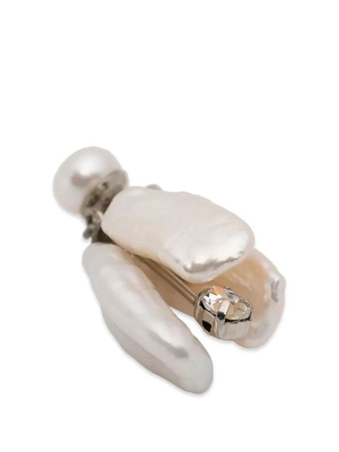 Simone Rocha bloom crystal and pearl earrings - Silver