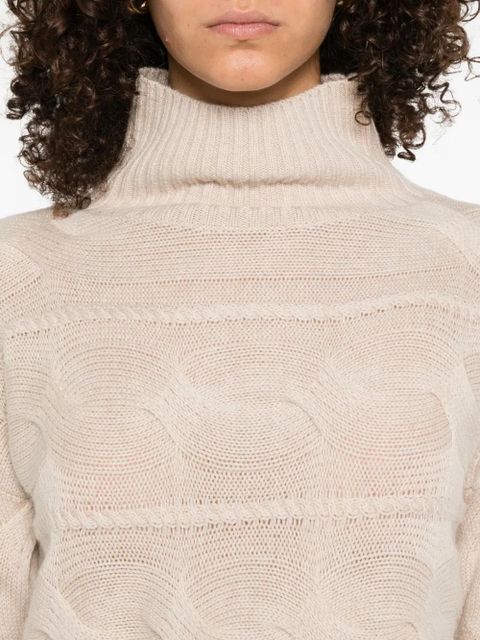 Max Mara cable-knit turtleneck sweater - Neutrals