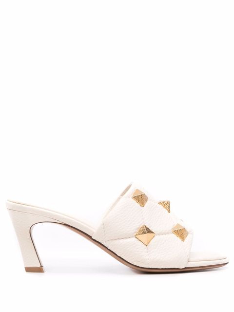 Valentino Garavani Roman Stud leather mules - Neutrals - zdjęcie produktu nr 1