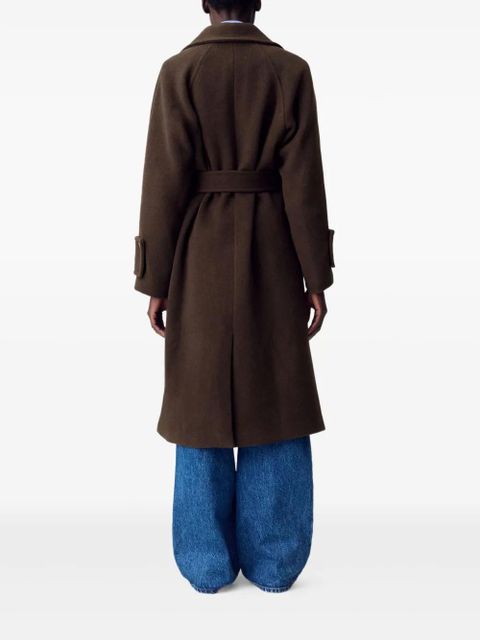 Claudie Pierlot belted double-breasted coat - Brown