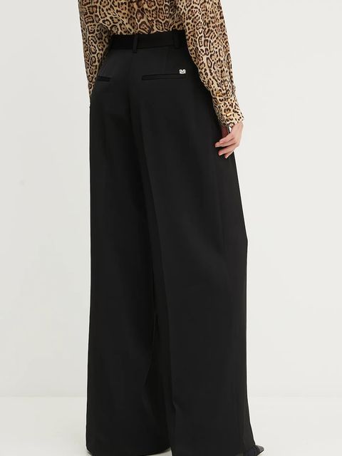 Marciano by Guess spodnie z domieszką wełny NINA damskie kolor czarny szerokie high waist 5YGB04 7340A
