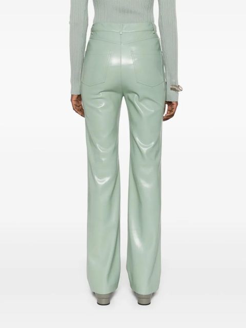 Nanushka five-pocket faux-leather trousers - Green