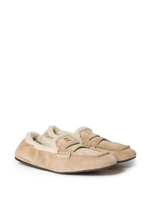 Miu Miu suedde loafers - Neutrals