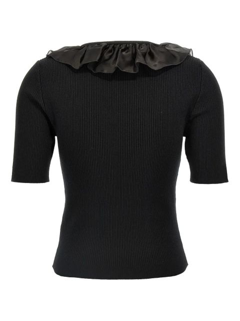 Alessandra Rich ruffled T-shirt - Black