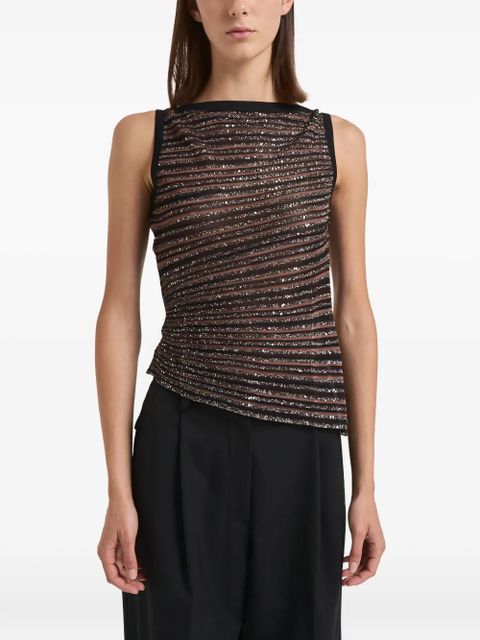 Missoni striped sequin-embellished top - Black
