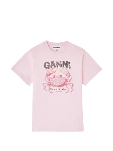 GANNI crab-print T-shirt - Pink - zdjęcie produktu nr 1
