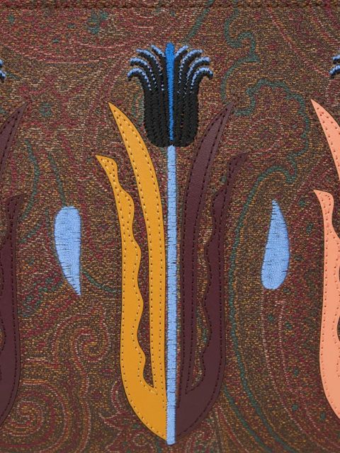 ETRO x Agostino Iacurci embroidered clutch bag - Brown