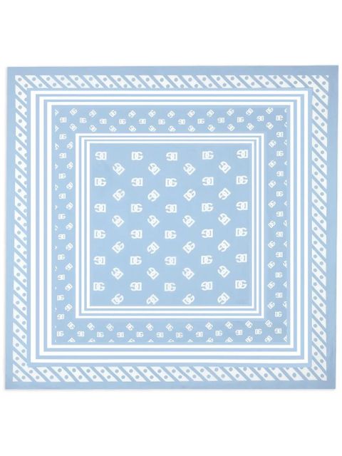 Dolce & Gabbana DNA logo-print silk scarf - Blue - zdjęcie produktu nr 1