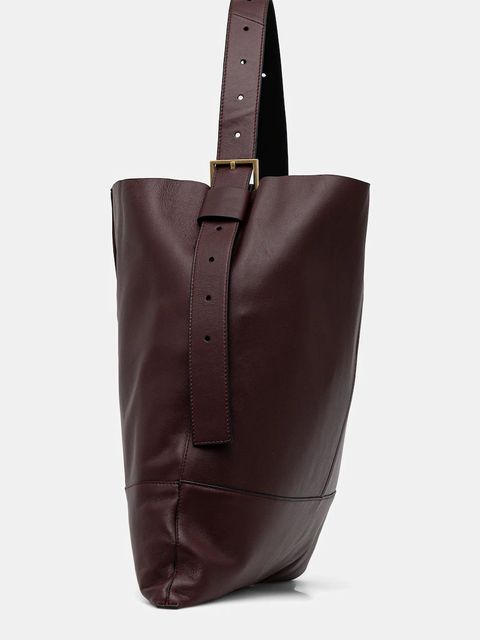 AllSaints torebka skórzana ASHA kolor czerwony W400XC - zdjęcie produktu nr 2