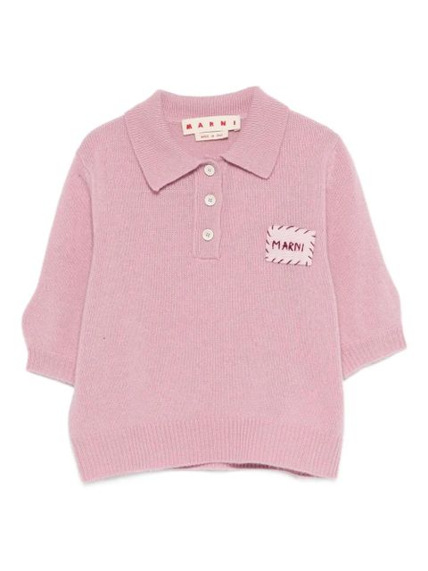 Marni logo-patch polo top - Pink - zdjęcie produktu nr 1