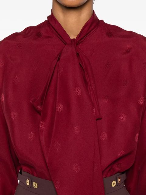 ETRO dotted-print tie-neck blouse - Red