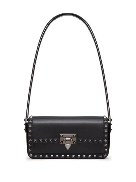 Valentino Garavani Rockstud23 E/W leather shoulder bag - Black