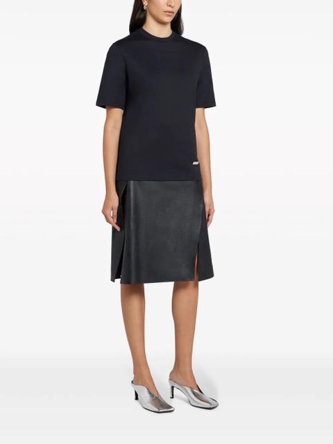 Jil Sander logo-plaque cotton T-shirt - Blue - zdjęcie produktu nr 2