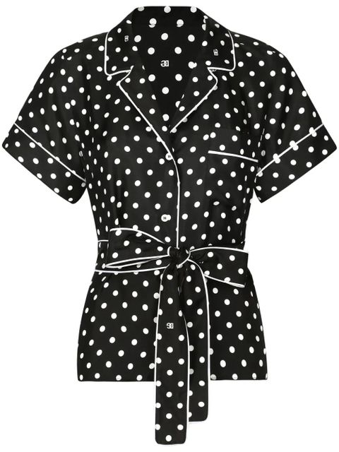 Dolce & Gabbana polka-dot print silk shirt - Black - zdjęcie produktu nr 1