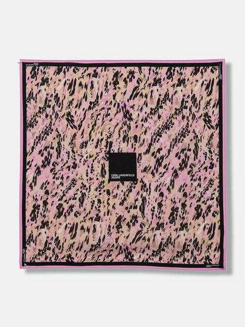 Karl Lagerfeld Jeans chusta damska kolor różowy wzorzysta B1W33090 - zdjęcie produktu nr 1