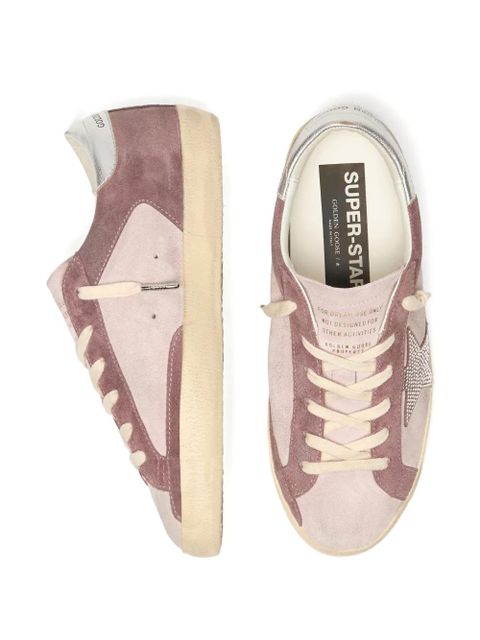 Golden Goose Super-star suede crystal glitter sneakers - Pink