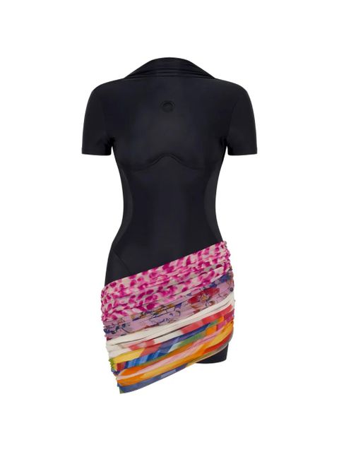 Marine Serre Scarves mini dress - Black