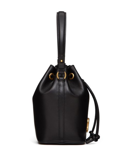 Valentino Garavani mini VLogo Signature leather bucket bag - Black